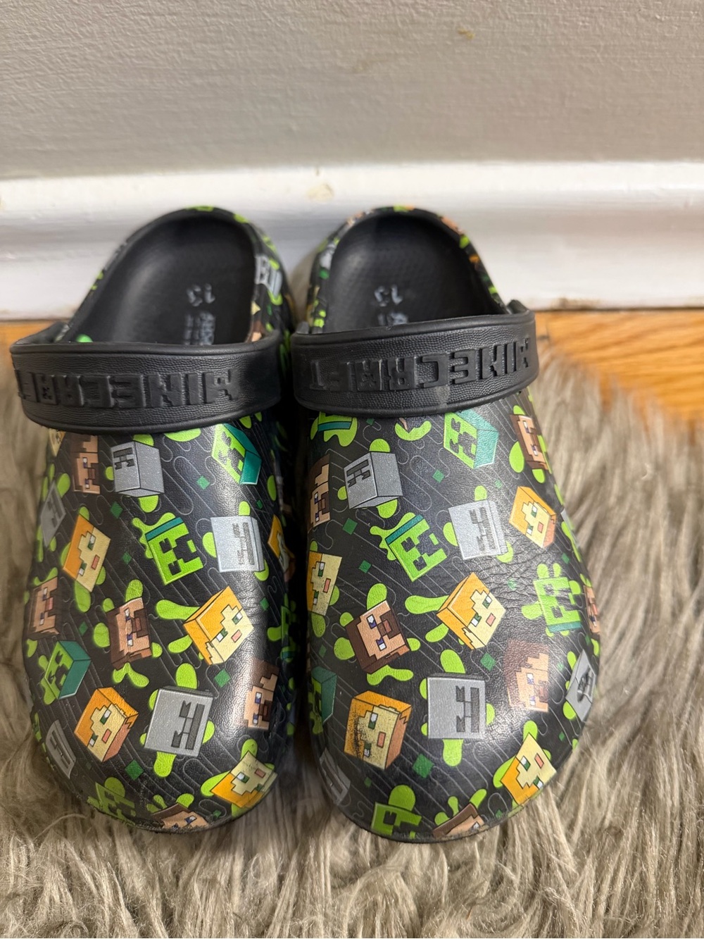 Minecraft Themed Clog Shoes in Black & Green